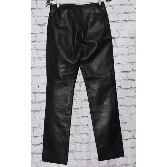Hugo Buscati Collection Soft Leather Pants Womens Size 4 Lined - Picture 5 of 6